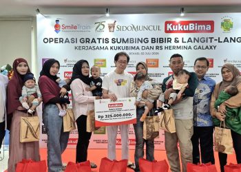 Kuku Bima dan Tolak Angin Salurkan Bantuan untuk Operasi Gratis Sumbing Bibir di RS Hermina Galaxy